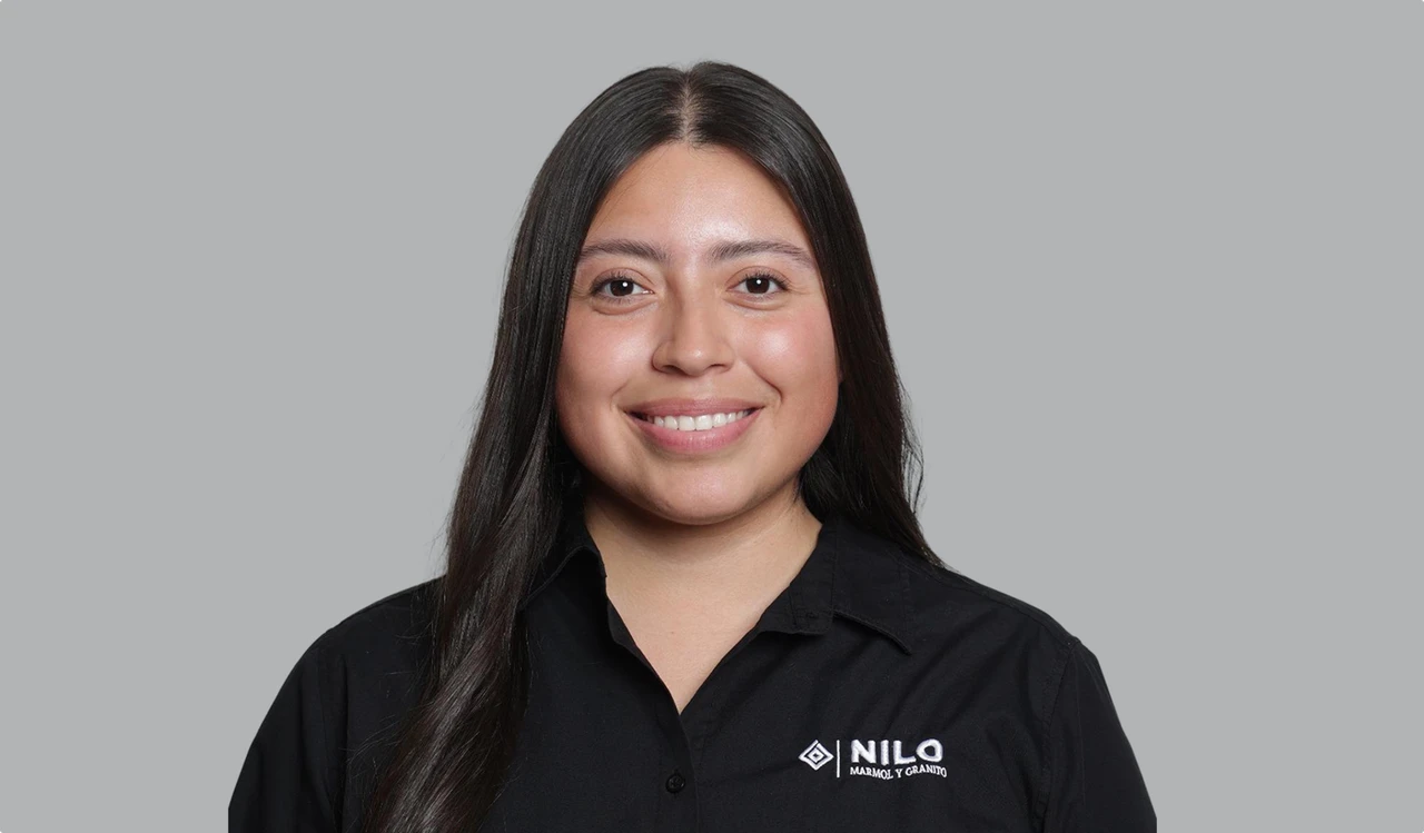 Nilo Group team member with long dark hair